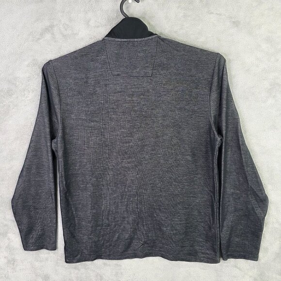 Mens Calvin Klein Gray 1/4 Zip Pullover Shirt Long Sleeve Cotton Polyester L - Picture 5 of 9